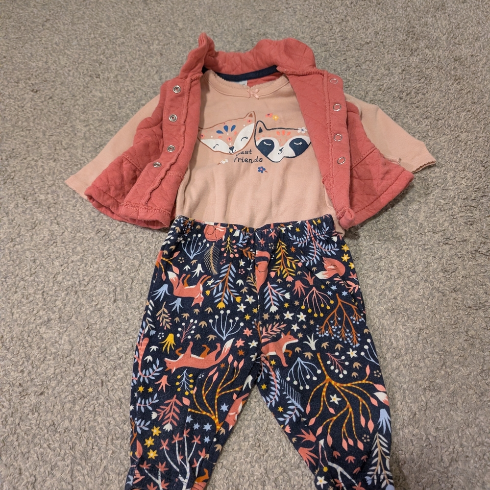 3 For $12 Carter's Navy and Orange Baby Outfit